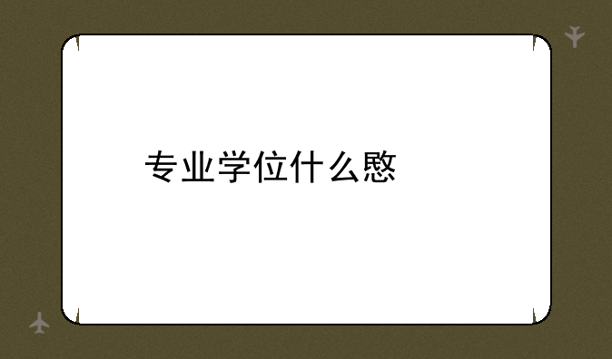 专业学位什么意思