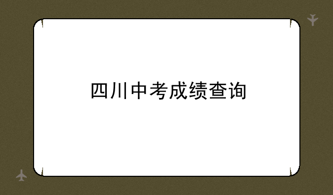 四川中考成绩查询