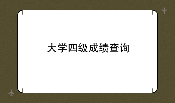 大学四级成绩查询