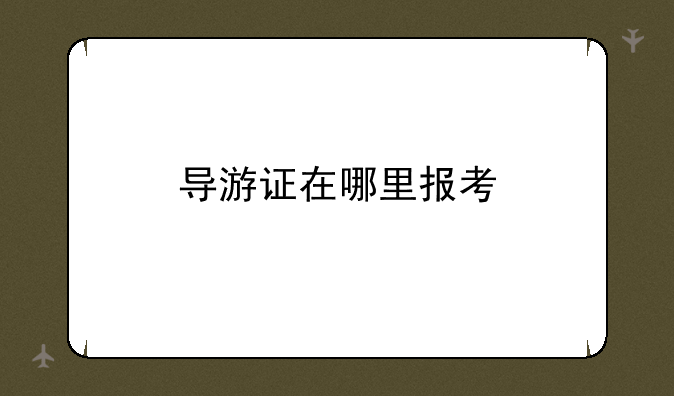 导游证在哪里报考