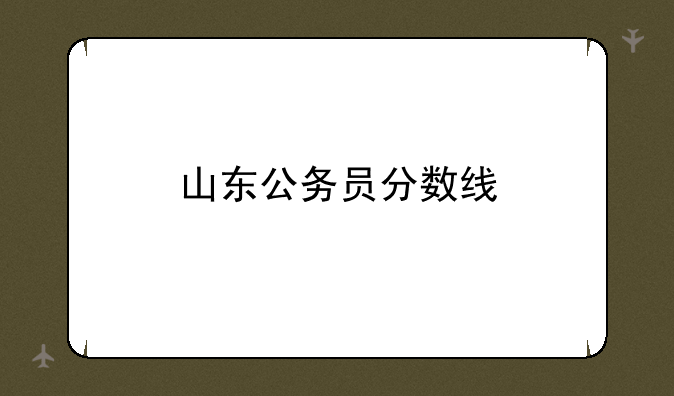 山东公务员分数线