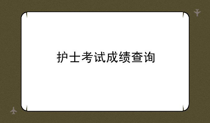 护士考试成绩查询