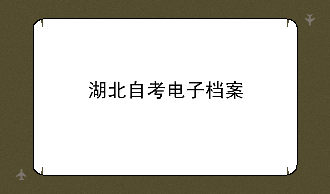 湖北自考电子档案