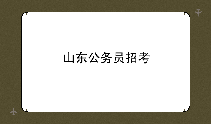山东公务员招考