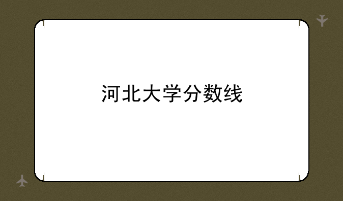 河北大学分数线