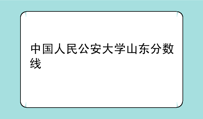 中国人民公安大学山东分数线