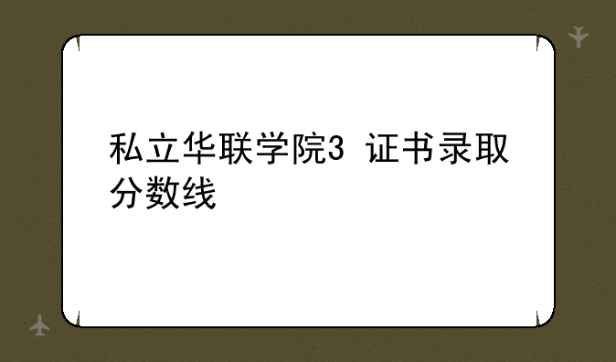 私立华联学院3+证书录取分数线