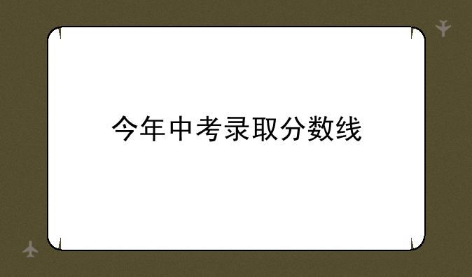 今年中考录取分数线