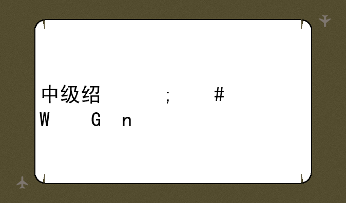 中级经济师考试科目