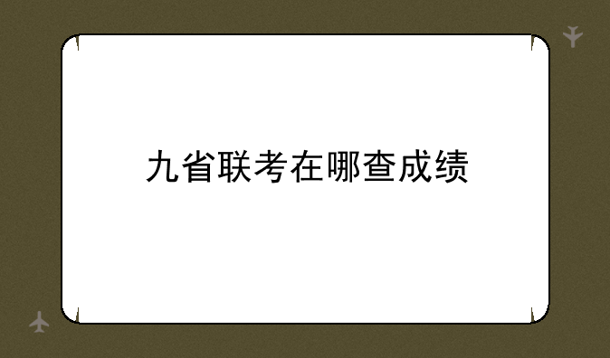 九省联考在哪查成绩