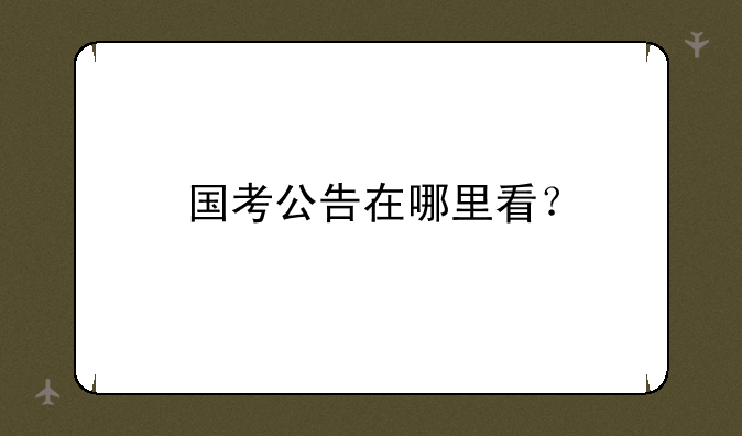 国考公告在哪里看？
