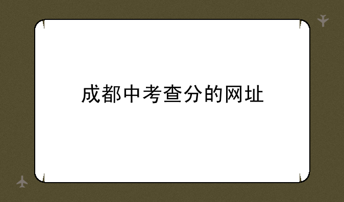 成都中考查分的网址