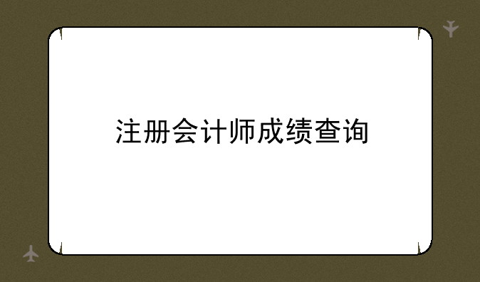 注册会计师成绩查询