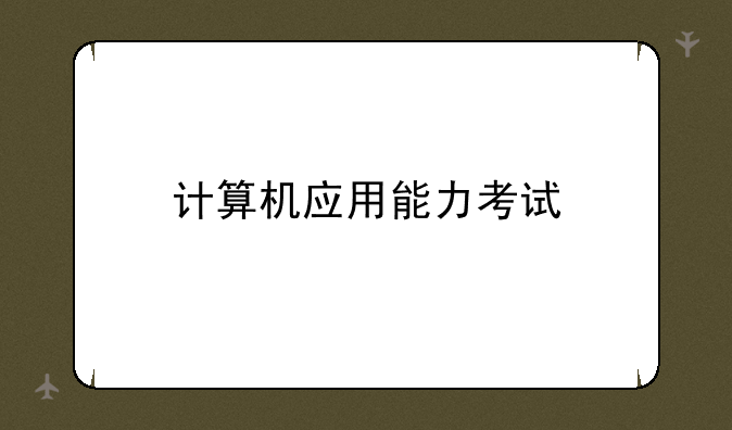 计算机应用能力考试