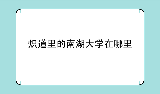炽道里的南湖大学在哪里