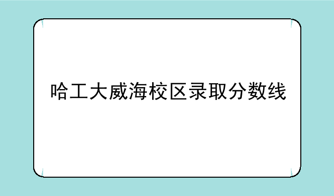 哈工大威海校区录取分数线