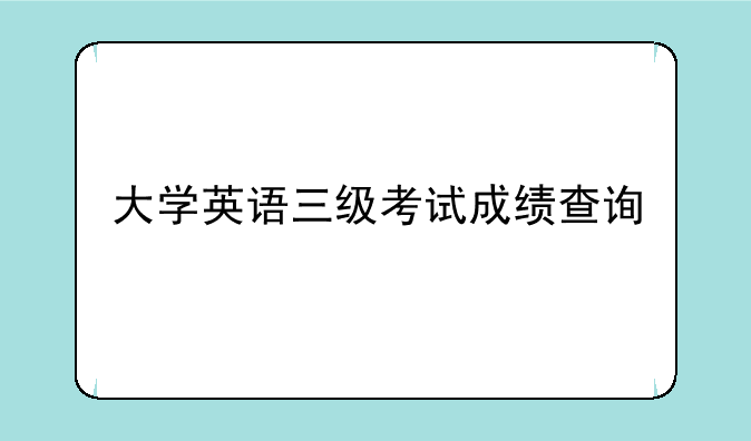 大学英语三级考试成绩查询
