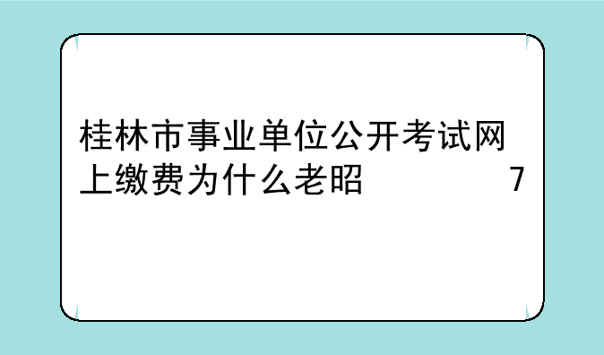 桂林市事业单位公开考试网上缴费为什么老是交不起