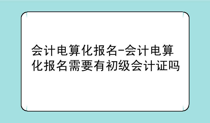 会计电算化报名-会计电算化报名需要有初级会计证吗